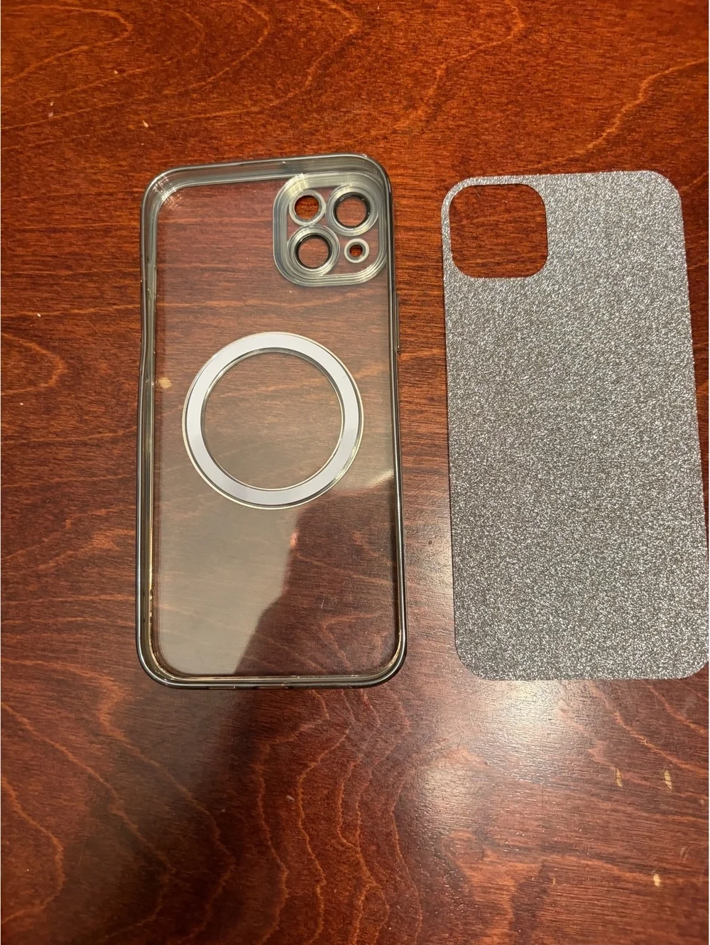 Clear Glitter Magnetic iPhone Case with Removable Backplate